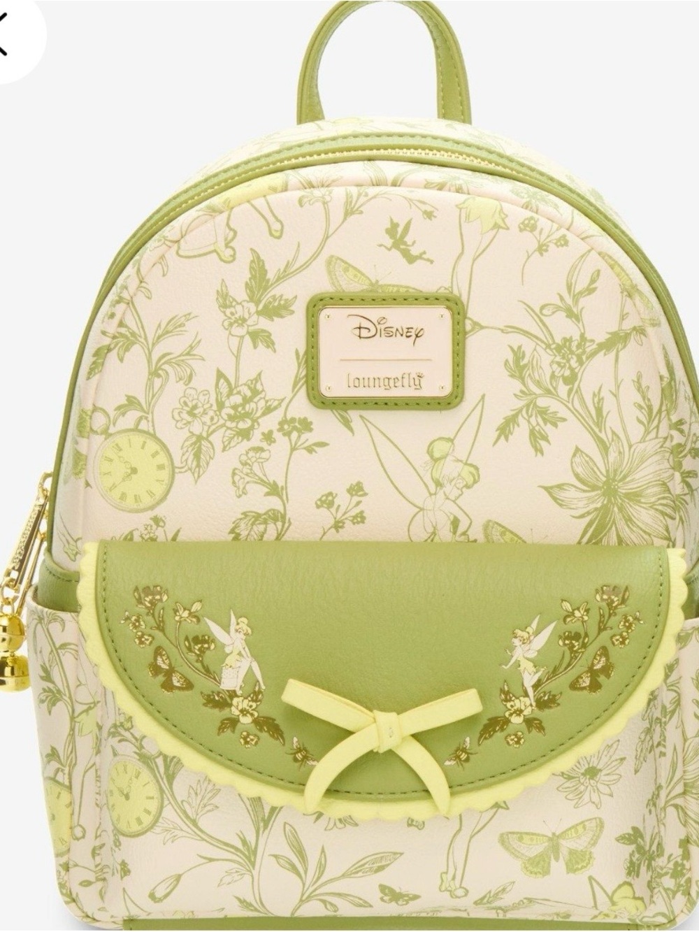 Loungefly Green and Cream Tinker Bell Mini Backpack